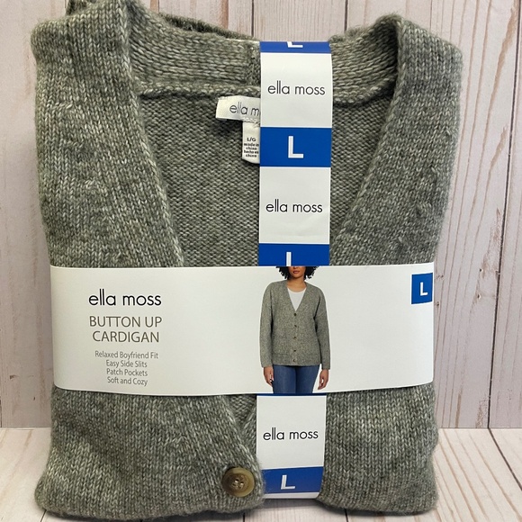 Ella Moss Sweaters - Women's Ella Moss Button Front Grandpa Cardigan Sweater L Heather Moss Green NEW